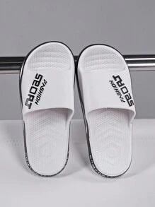 1 Đôi Dép Sandal Ngoài Trời Chống Trơn Trượt Bằng PVC Thời Trang Unisex Dành Cho Thể Thao, Bãi Biển, Phòng Tắm Và Gia Đình, Màu Trắng, Kích Thước Lớn - trắng - Xem 3