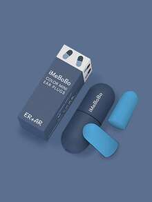 1pair Blue Earplugs, Noise Reduction Ear Plugs For Travel, Office, Sleeping - Blue - View 3