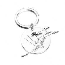 儿子赠送的定制妈妈钥匙扣礼物，个性化妈妈钥匙扣，刻有孩子名字，刻有姓氏，母亲节钥匙扣，送给母亲的礼物，不锈钢，时尚，多彩，可爱，迷人，简约，卡哇伊，时尚，男女通用，休闲，朋克，2000 年代时尚定制，个性化，独特，定制，送给他/她、男朋友、女朋友、家人的理想礼物，耐用，多彩，可爱，迷人，有趣，卡哇伊，Y2K，时尚，男女通用，休闲，定制，个性化，独特，定制，送给他/她的理想礼物，送给她/她、男朋友、女朋友、家人、朋友的理想礼物 - 單面客製 - 查看 8