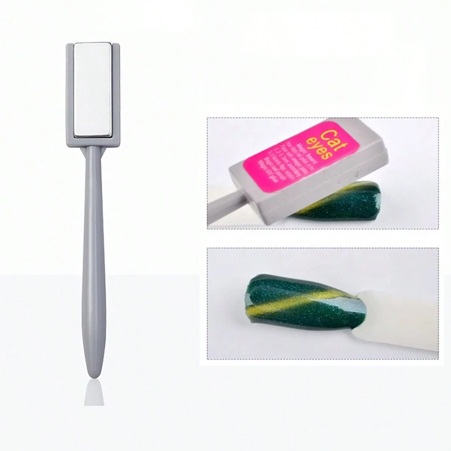 Móng Tay Nghệ Thuật Mắt Mèo Dính Từ Tính Đa Năng Gel Ba Lan Pha Lê Nam Châm Thanh Hình Trụ Công Cụ Cho salon Sử Dụng - Xám - Xem 1