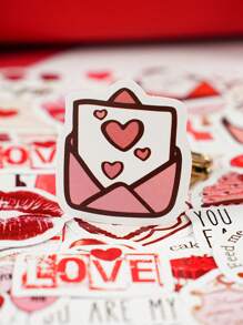 46 Cái/hộp Miếng Dán Dính "Tình Yêu Không Một Chiều" Chất Liệu Tạp Chí Lãng Mạn Tối Giản Đề Can Để Trang Trí Sổ Tay, Khung Tranh, Vỏ Điện Thoại, Tai Nghe, Văn Phòng Phẩm, Hộp Bút Chì, Cốc Cốc - Nhiều màu - Xem 3