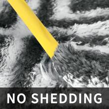 Treeboy Fluffy Area Rug Thick & Shaggy Carpet For Living Room & Bedroom Floor, Home Decor Anti-Slip Soft Carpet Floor Mat - Grey Checkered - View 6
