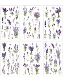 1 paquete de 6 pegatinas de PET de flores botánicas retro, impermeables y removibles, perfectas para decorar diarios, computadoras portátiles, botellas de agua y manualidades DIY