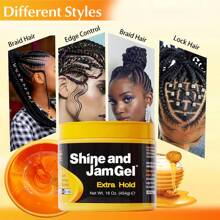 增強定型護膚髮凝膠，適用於辮子、扭結和抗毛躁，保濕、不剝落，具有堅固、不油膩的定型效果