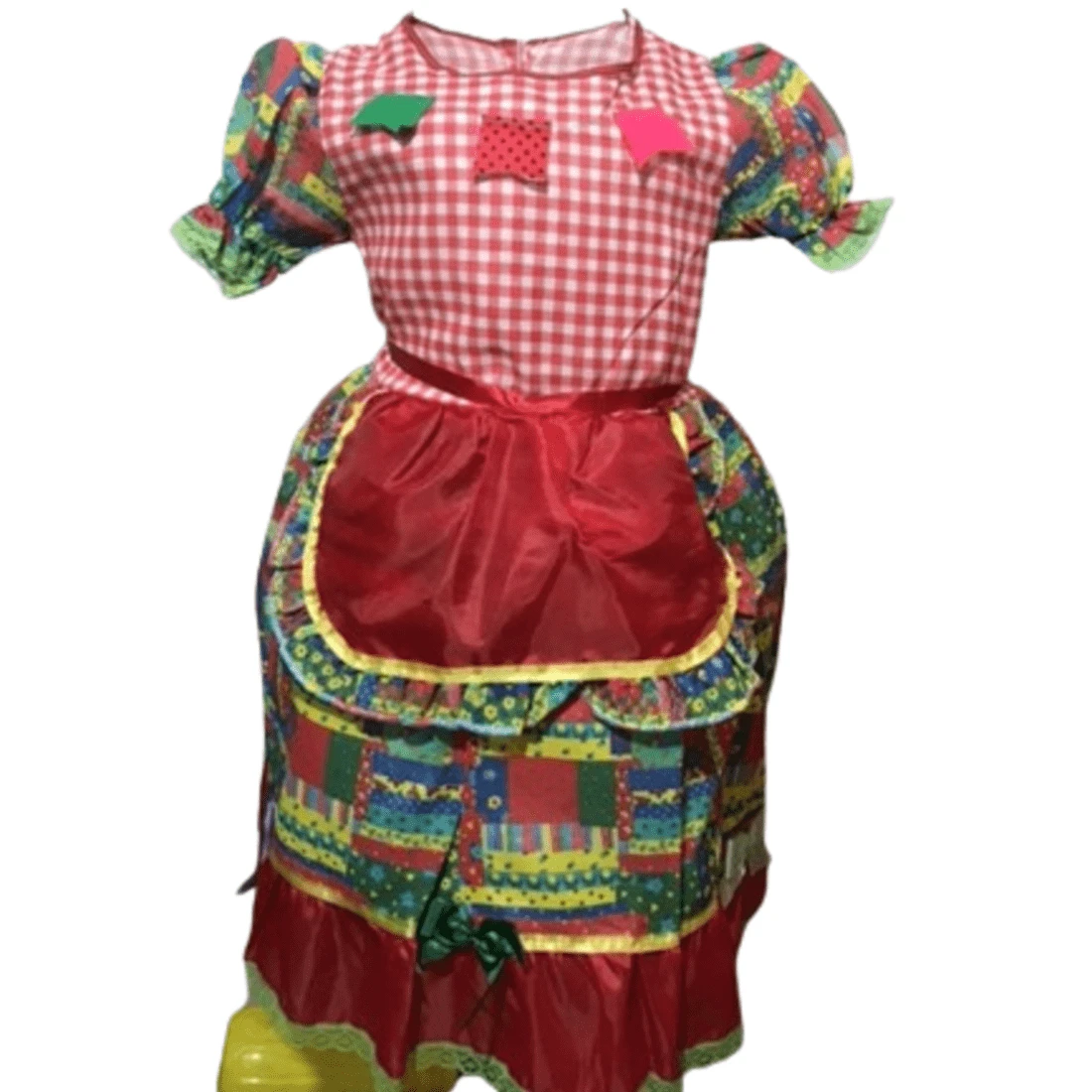 Vestido Festa Junina São João Quadrilha - Vermelho - Visão 1