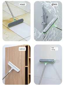 1入/2入組清潔刮刀，可拆卸式玻璃刮水器，適用於浴室鏡子、窗戶，家用雙面玻璃擦地籠，家用掃帚，浴室地面擦玻璃，拖地，神奇掃帚 - 彩色 - 查看 8