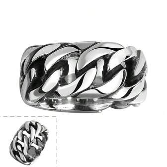 1pc Chain Stainless Steel Ring, Unisex Fashion Jewelry Accessory