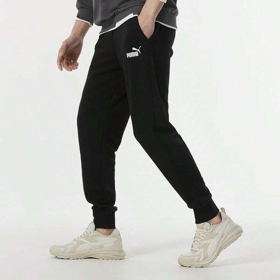 Puma 男士 2026 新款训练运动裤，健身休闲锥形裤，683755 - 黑色 - 查看 1