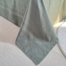 4pcs/Set Simple Green Stripe Bedding Set (1 Duvet Cover + 1 Bed Sheet + 2 Pillowcases) Not Including Comforter - Blue and White - View 4