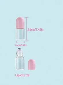 Pink Glass Roller-Bearing 5pcs Mini Travel Portable Perfume Essential Oil Packaging Bottle For 2ML - Multicolor - View 6