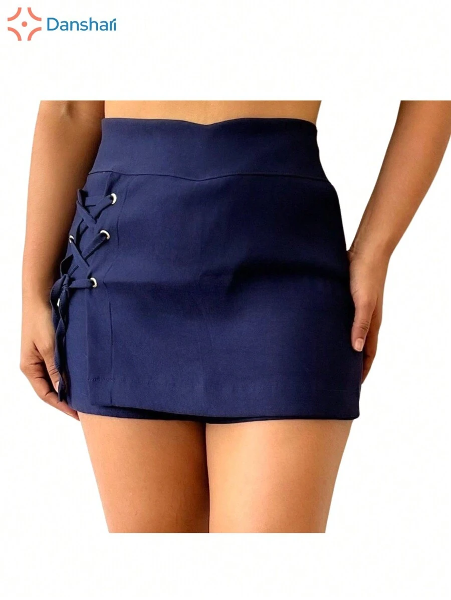Women Shorts - 藏蓝色 - 查看 1