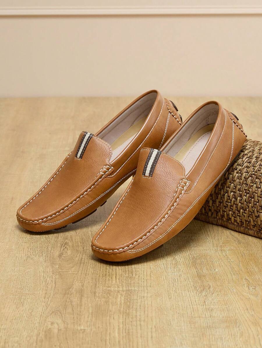 Men's Driving Moccasins Penny Loafers Slip On Loafer Shoes - 咖啡棕 - 查看 1
