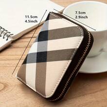 1pc Fashionable Credit Card And Coin Wallet, Unisex - Beige - View 3