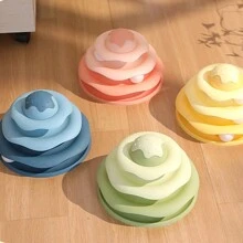 1pc Boredom Buster For Cats - Interactive Cat Toy With Spinning Balls And Wand - Multicolor - View 1