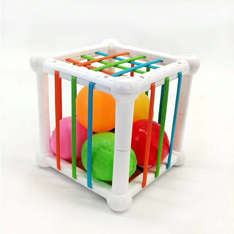 Toddler Shape Sorting Toy - Montessori Early Education Activity Cube Box - Fruit Recognition Grasping ToySchool, Student,Stationery,School Supplies - Multicolor - View 10