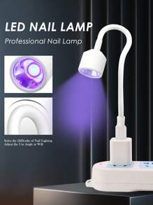klimonla Lámpara de manicura LED portátil mini USB para curado de esmaltes de gel UV con luz morada, 1 pieza - Blanco - Ver 2