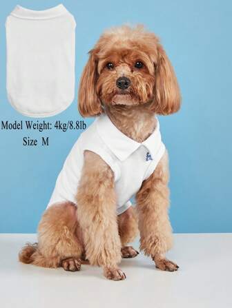 1pc Spring/Summer Solid Color Casual Sports Vest Shirt For Small Puppies Such As Teddy, Bichon, Panda And Pomeranian