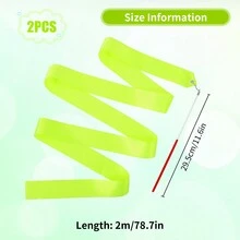Cinta gimnástica con brillo, cinta larga para girar la batuta con corrientes de cinta, gimnasia rítmica para niños, entrenamiento de danza artística y favores para fiestas con varita de bailarina de cinta. - Multicolor - Ver 3