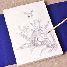 zhenyan 1 Set (95 Sheets) Zhenyan Mica Xuan Paper For Bird And Flower Gouache Painting Draft, Pen-And-Wash Painting And Practice, Suitable For Beginners Back To School