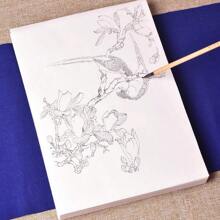 zhenyan 1 Set (95 Sheets) Zhenyan Mica Xuan Paper For Bird And Flower Gouache Painting Draft, Pen-And-Wash Painting And Practice, Suitable For Beginners Back To School