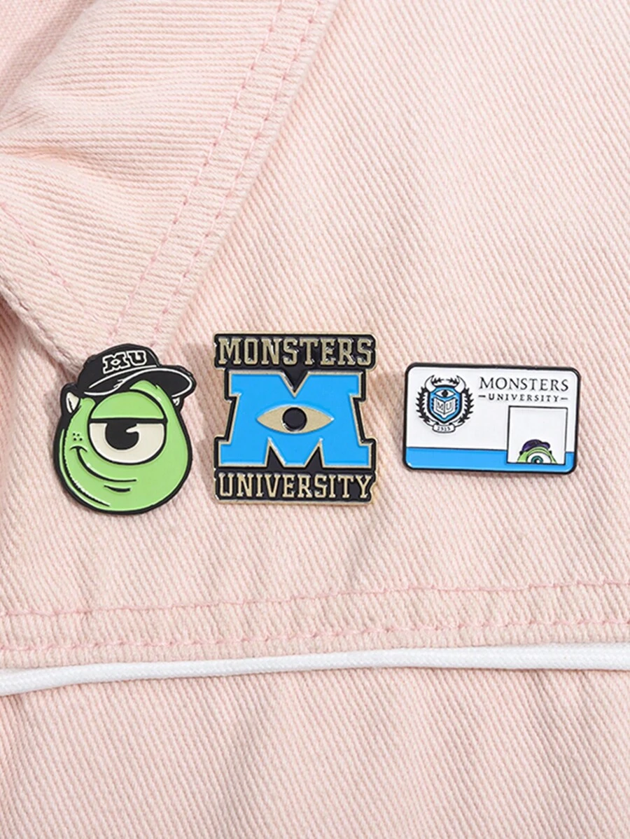 3pcs Cartoon Fashion Enamel Brooch Badge, Creative, Fun, Suitable For Daily Holiday Wear