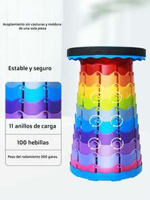 Portable Retractable Stool Folding Camping Chair Outdoor Furniture Rainbow Telescopic Stool Travel Fishing Seat