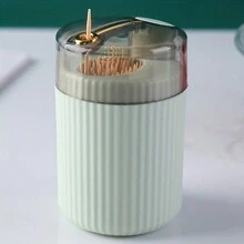 1 cái, Hộp đựng tăm, Hộp đựng tăm sáng tạo nhẹ nhàng sang trọng, Lọ tăm bông thiết kế sáng tạo, Hộp đựng tăm nhựa loại ép tự động, Hộp chỉ nha khoa, Phụ kiện gia đình - Màu xanh lá cây đậm - Xem 6