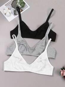 女士 3 件套柔软透气薄款日常文胸、内衣 - 彩色 - 查看 1