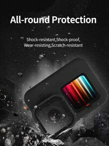 1 pieza Funda protectora para cámara deportiva de silicona negra anti-choque para Gopro12/11/10/9, funda de silicona para accesorios de cámara deportiva
