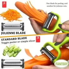 1pc Multifunctional Rotatable Fruit & Vegetable Peeler, Shredder & Slicer For Melons, Potatoes, Cucumbers, And Carrots
