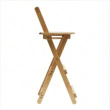 Folding Portable Bamboo Stool Tall Chair Foldable Bar Stool Porch Kitchen Chair - Multicolor - View 10