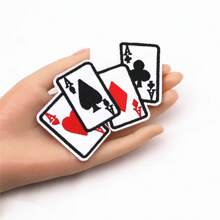 3pcs Poker Card Embroidered Fabric Patch Badge DIY Clothing Pants Hat Bag Shoe Decoration Iron On Patch Summer, School