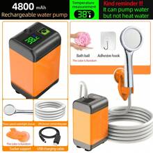 1 Pc Rechargeable Shower Outdoor Shower Hiking Camping Adventure Shower Handheld Shower - Yellow - View 17