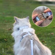 Correa para gato con arnés ajustable y hebilla anti-escape, ideal para perros para caminar al aire libre - Multicolor - Ver 7