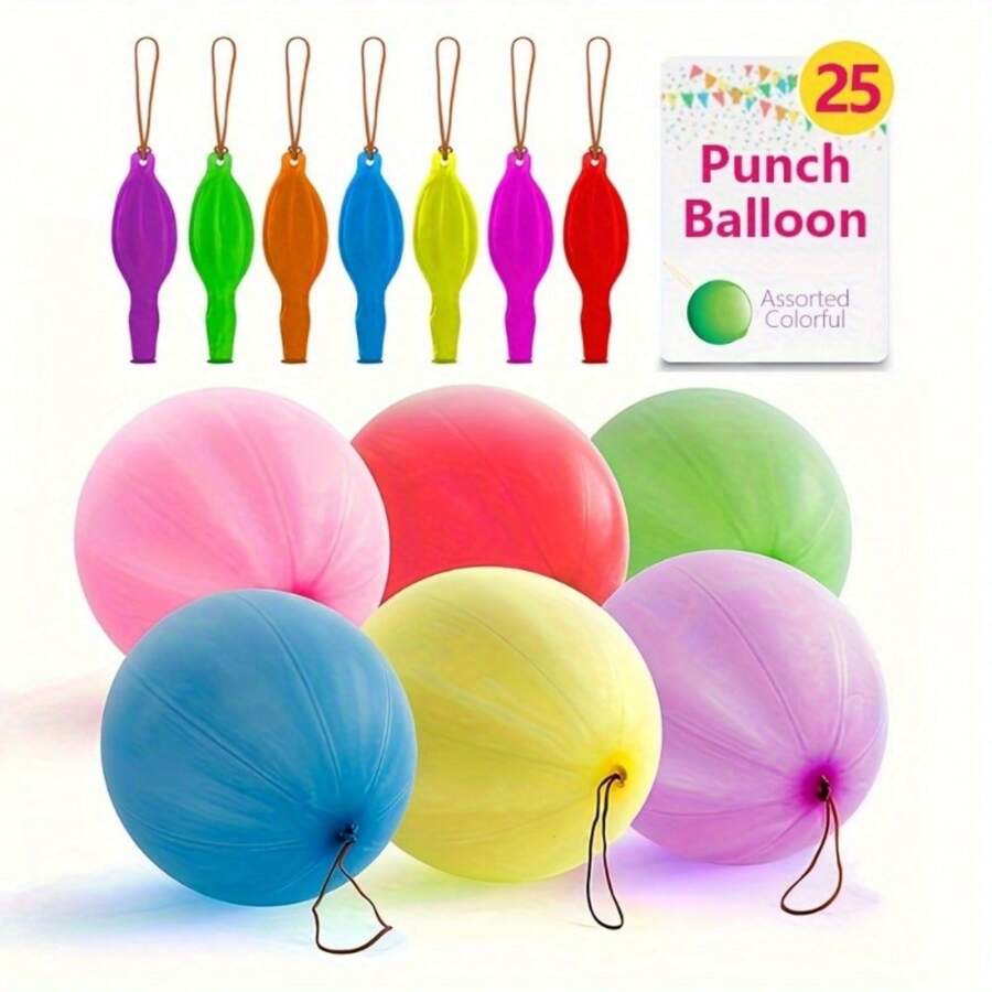 10/20pcs Vibrant Punch Balloons With Elastic Bands Durable, Heavy