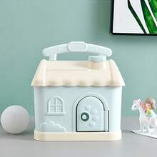 1pc Colorful House Shaped Saving Box, Easy To Open & Close, Ideal For Storing Coins And Bills - Multicolor - View 9