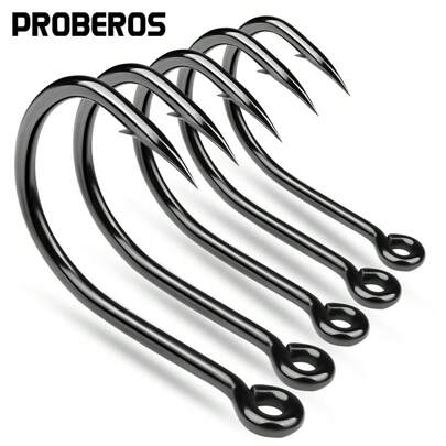 PROBEROS PROBEROS 10PCS Heavy-Duty High Carbon Steel Hooks Saltwater Set, Super Strong, Corrosion-Resistant For Big Game Fishing