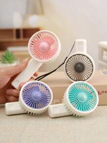 AOYI 1pc 500mAh Rechargeable Portable Mini Hand-Held Fan With 3 Speed Adjustment, Includes USB Charging Cable - Multicolor - View 2