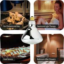 250 Watt Heat Lamp Bulb Red Infrared Light Bulbs Heat Bulbs For Chickens 250W R40 Incandescent Medium E26 Base 1 Pack - 250Watt/110V-130V - View 2