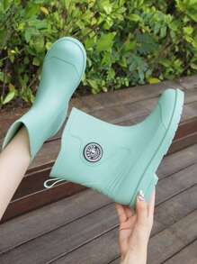 Women Mid-Calf Jelly Shoes, Elegant And Stylish, Non-Slip And Waterproof, Suitable For Rainy Days, Kitchen, Outdoor Activities, And Car Washing