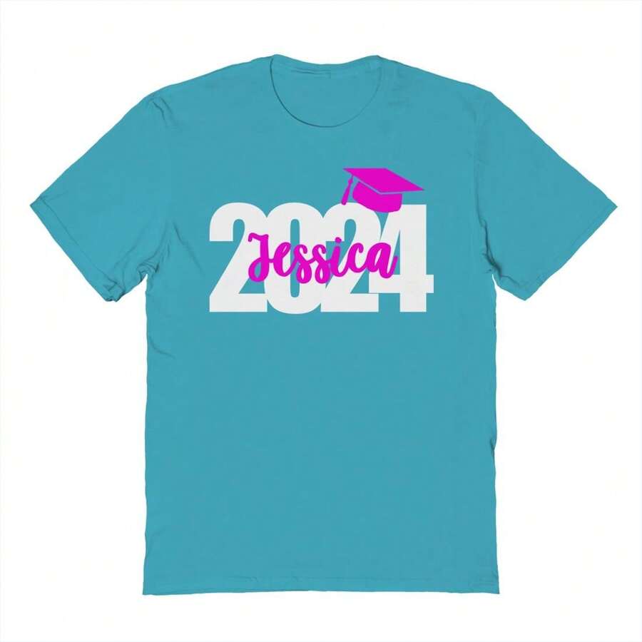 Nearly There Class Of 2024 Jessica Gradution Graphic Cotton Short-Sleeve T-Shirt