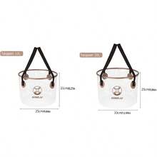 1pc Transparent ,Khaki Collapsible Bucket, Round Portable Outdoor Camping Basin, Travel Wash Basin,  Water Storage Container - Multicolor - View 2