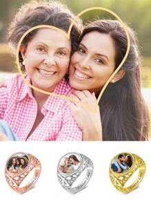 Bagues photo personnalisées, bague sigillaire avec image personnalisée, bijoux commémoratifs cadeau pour elle, maman, grand-mère pour la fête des mères, la Saint-Valentin, l