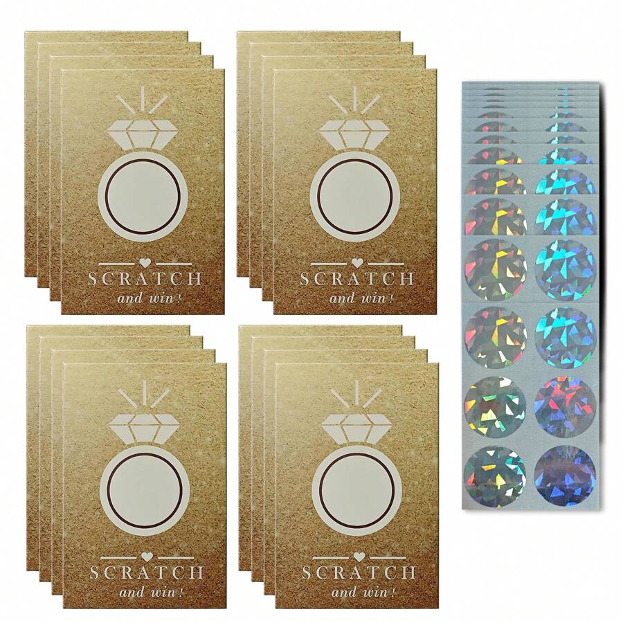 60 Sets Scratch Off Cards - Perfect For Festivals, Date Nights, Boyfriend & Girlfriend Gifts, Employee Encouragement, Weddings, Birthdays, And Party Favors, Ideal Gift Cards For Small Business (Diamond Pattern With Advanced Gold Ink),Christmas
