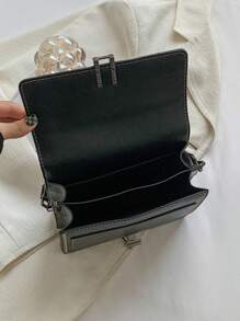 حقيبة كروس بودي كلاسيكية أنيقة متعددة الاستخدامات للخريف/الشتاء، ذات حزام كتف قابل للتعديل وحمل على الكتف، حقيبة مربعة صغيرة بحزام عريض بسيطة للاستخدام اليومي، مناسبة للتنقل والتسوق والمواعدة. - الأسود - مشاهدة 7