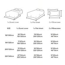 4pcs/Set Simple Green Stripe Bedding Set (1 Duvet Cover + 1 Bed Sheet + 2 Pillowcases) Not Including Comforter - Blue and White - View 2