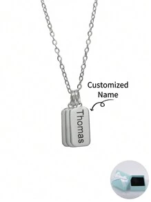 Customized Personalized Rounded Rectangle Layered Name Necklace, Mother's Day Gift, Valentine's Gift, Birthday, Anniversary, Christmas, Family High-End Gift For Friends, Classmates And Graduates
