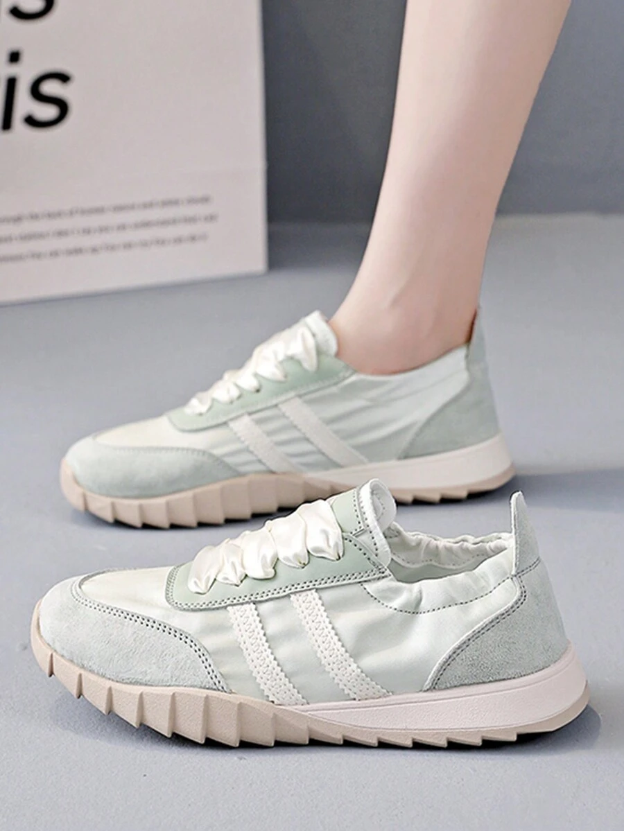 女士休閒芭蕾鞋，運動鞋，綠色平底鞋，夏季鞋履 - 綠色 - 查看 1