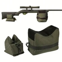 1pc Durable And Waterproof Oxford Rifle Shooting Rest Bag - Portable Hunting And Shooting Rifle Bag With Sandbag Support (Sand Free) - Army Green - View 2