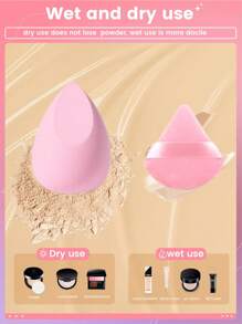 9 pièces Set d'éponges de maquillage : Avec 3 houppettes à poudre pour le bout des doigts, 3 houppettes triangulaires de maquillage et 3 éponges de maquillage, convient pour le fond de teint, l'ombre à paupières, outils de beauté et de maquillage